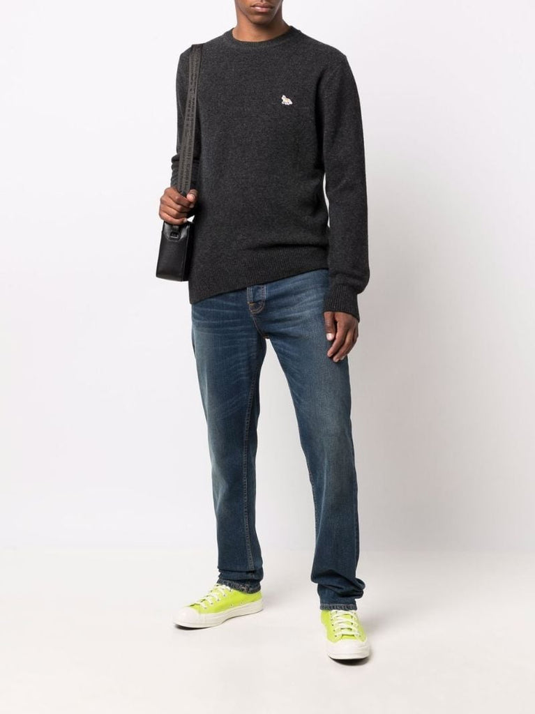 Grey Fox Patch Wool Sweater