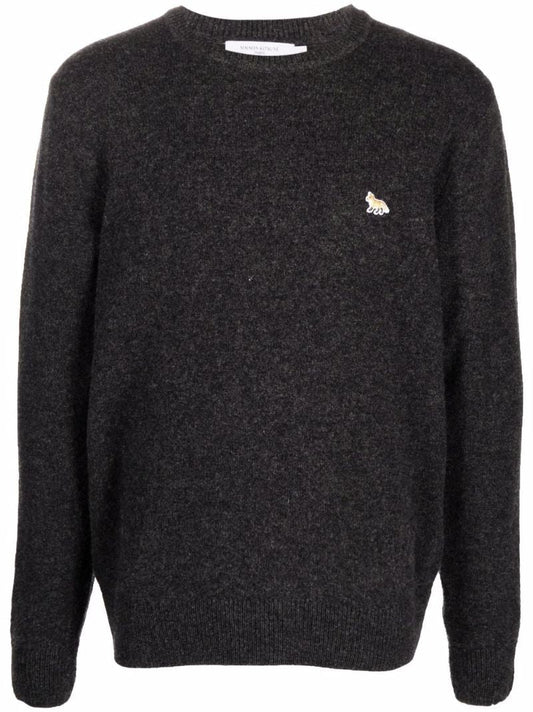 Grey Fox Patch Wool Sweater