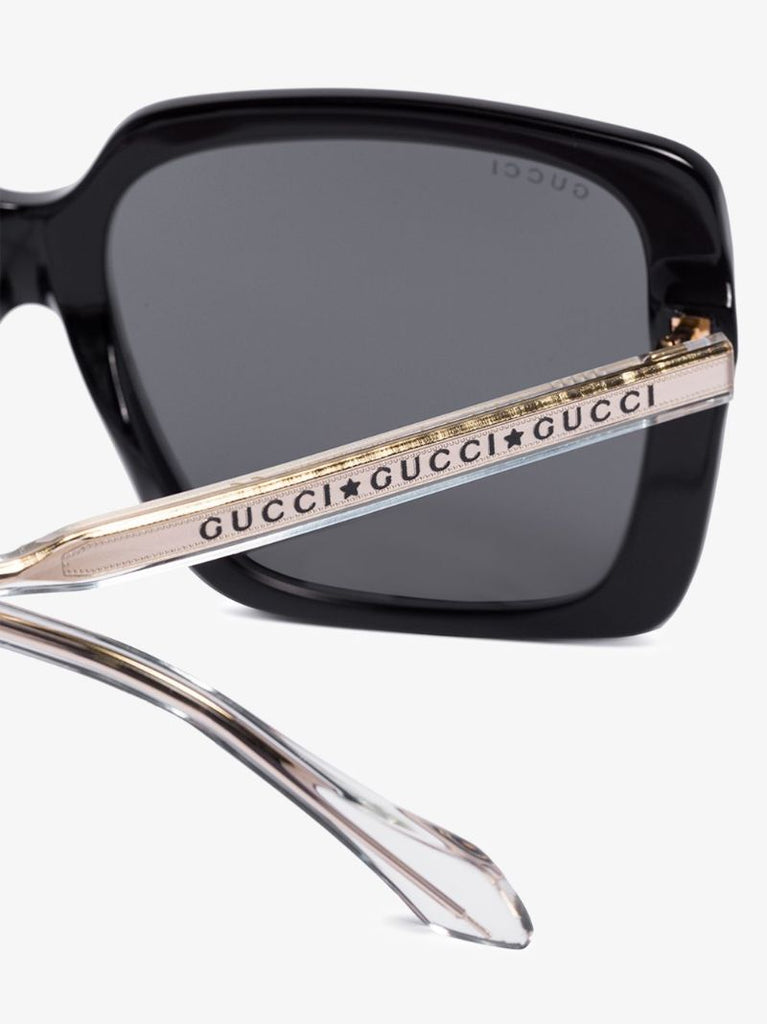 Black Crystal Square Tinted Sunglasses