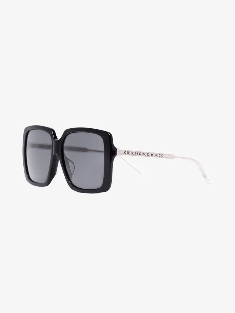 Black Crystal Square Tinted Sunglasses