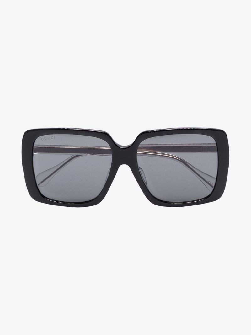 Black Crystal Square Tinted Sunglasses