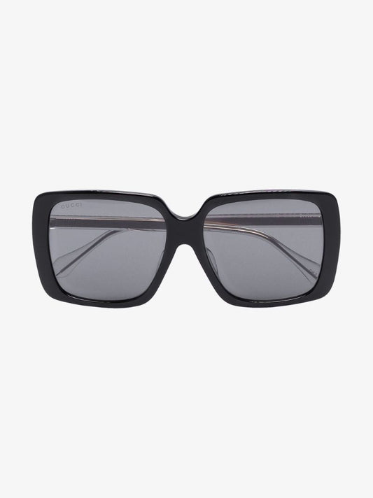 Black Crystal Square Tinted Sunglasses