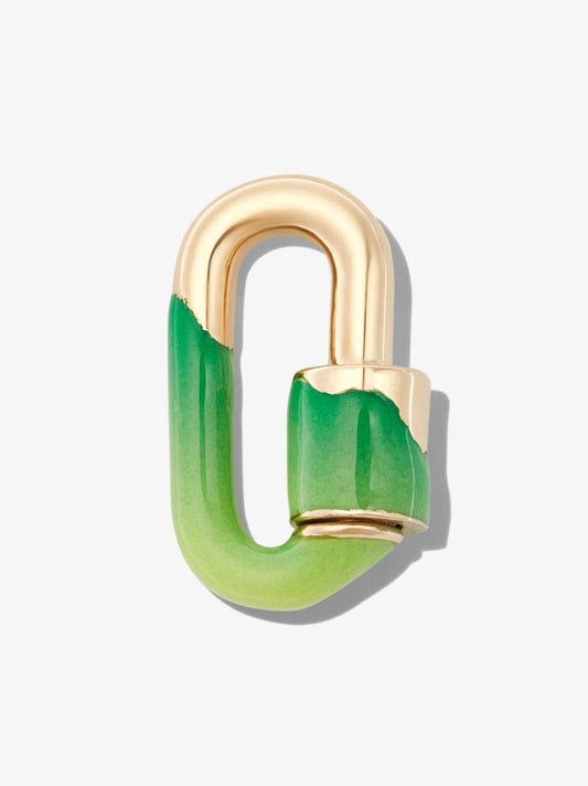 14k Yellow Gold Vert Chubby Baby Enamel Lock Charm