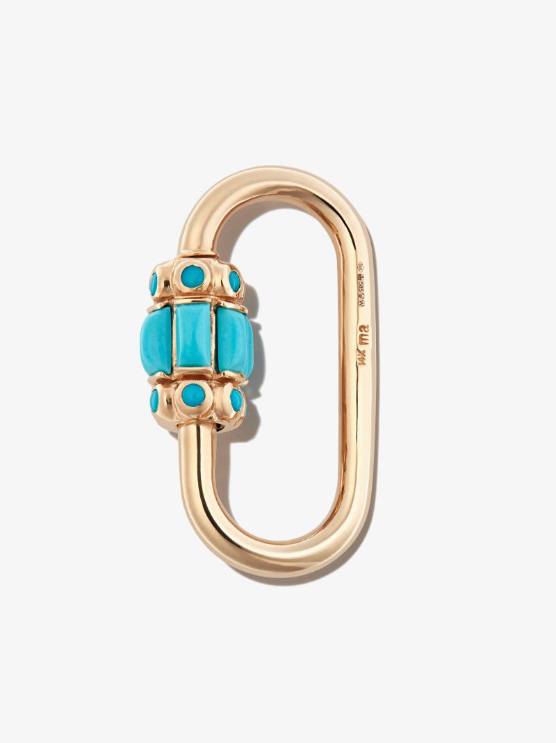 14k Yellow Gold Hatshepsut Turquoise Lock Charm