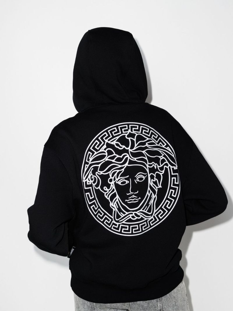 Logo Print Zip-up Cotton Hoodie