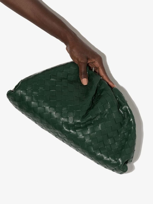 Green the Pouch Leather Clutch Bag