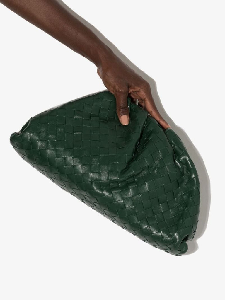 Green the Pouch Leather Clutch Bag