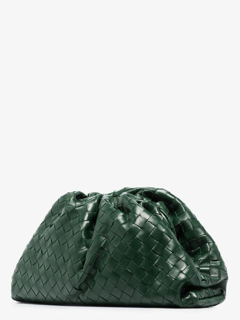Green the Pouch Leather Clutch Bag