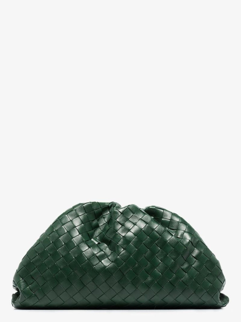 Green the Pouch Leather Clutch Bag