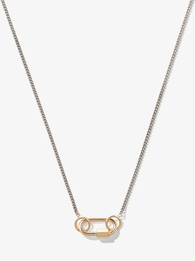 14k Yellow Gold and Sterling Silver Baby Lock Fine Curb Chain 22 Inch Necklace