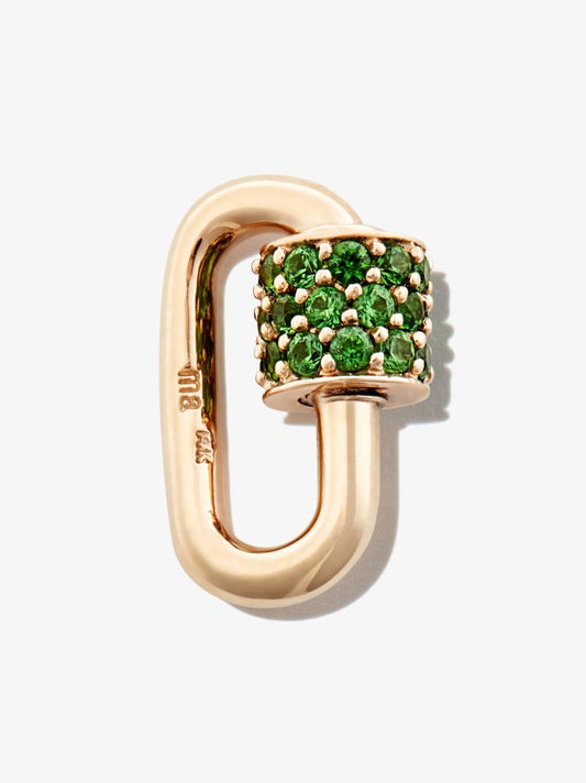 14k Yellow Gold Stoned Chubby Babylock Tsavorite Lock