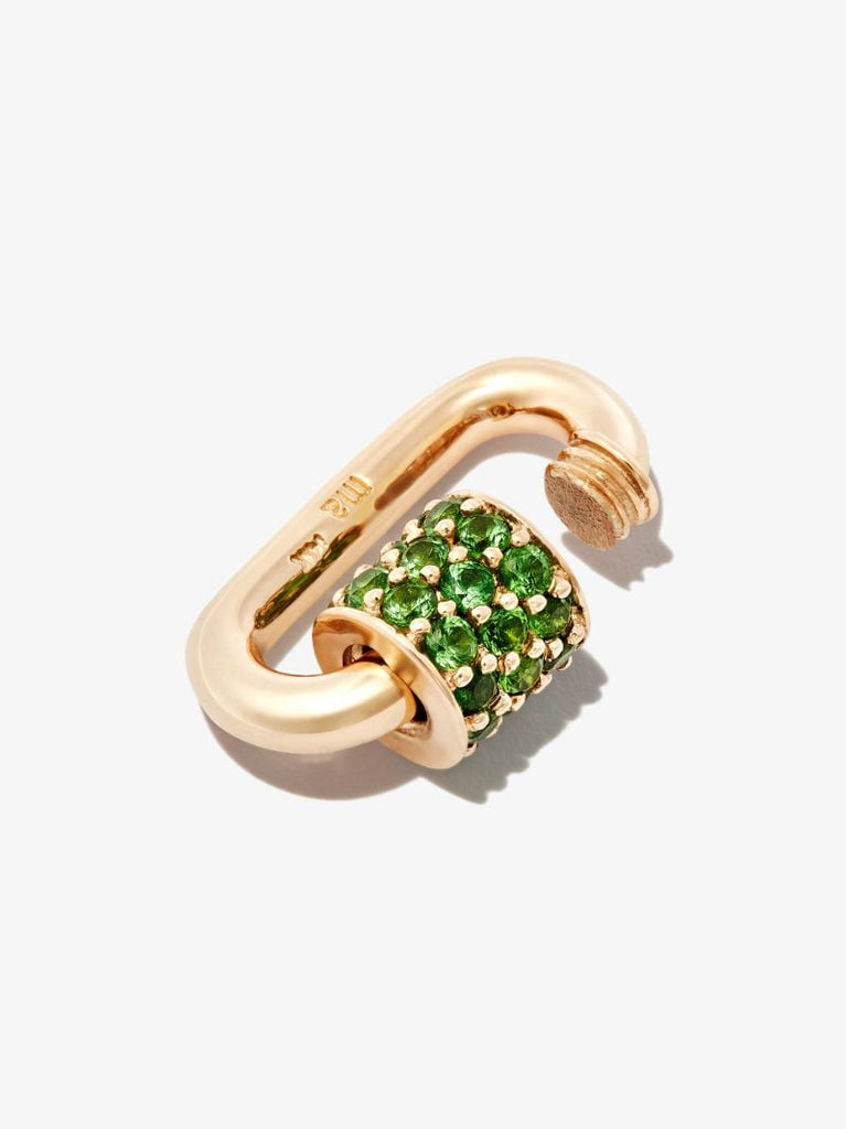 14k Yellow Gold Stoned Chubby Babylock Tsavorite Lock