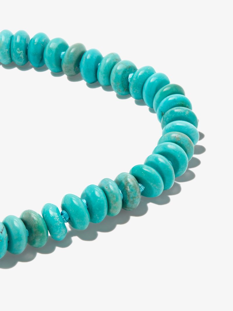 14k Yellow Gold 16 Inch Turquoise Beaded Necklace Chain