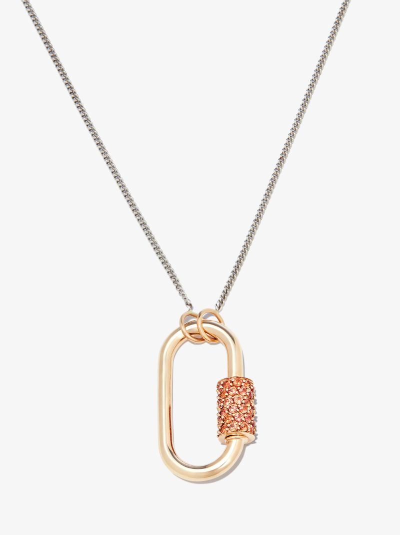 14k Yellow Gold Stoned Regular Sapphire Lock Charm