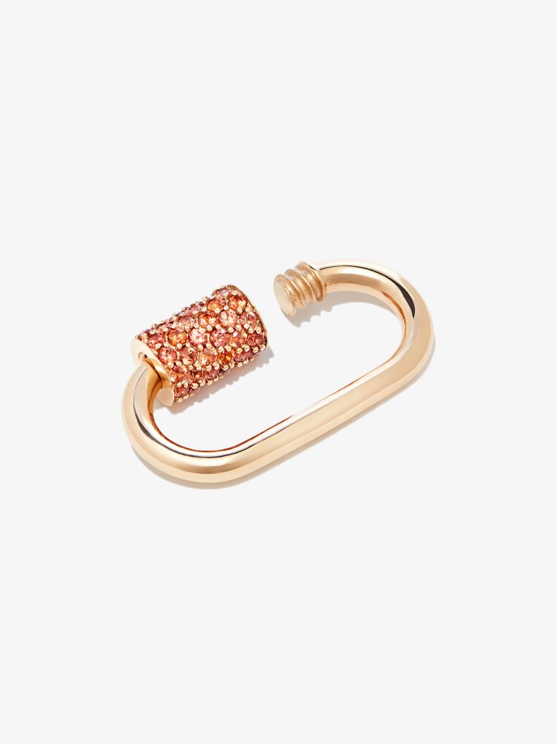 14k Yellow Gold Stoned Regular Sapphire Lock Charm