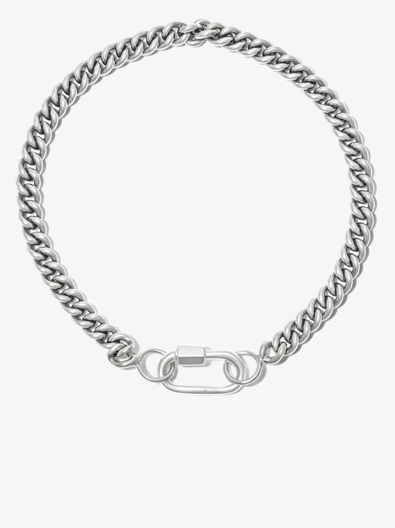 14k White Gold and Sterling Silver Heavy Curb Chain 7.5 Inch Bracelet
