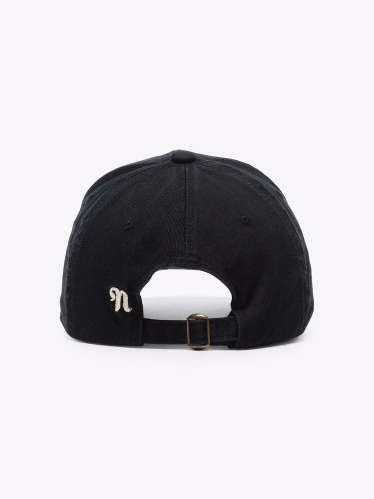Black Val Logo Embroidered Organic Cotton Baseball Cap