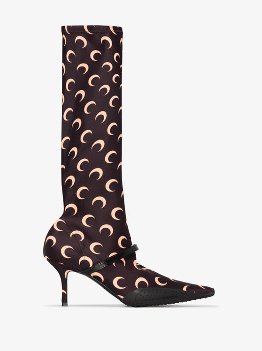 Brown Second Skin 75 Knee-high Satin Boots