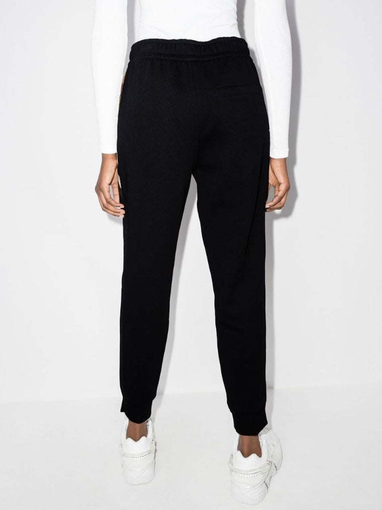Black Vintage Check Panel Track Pants