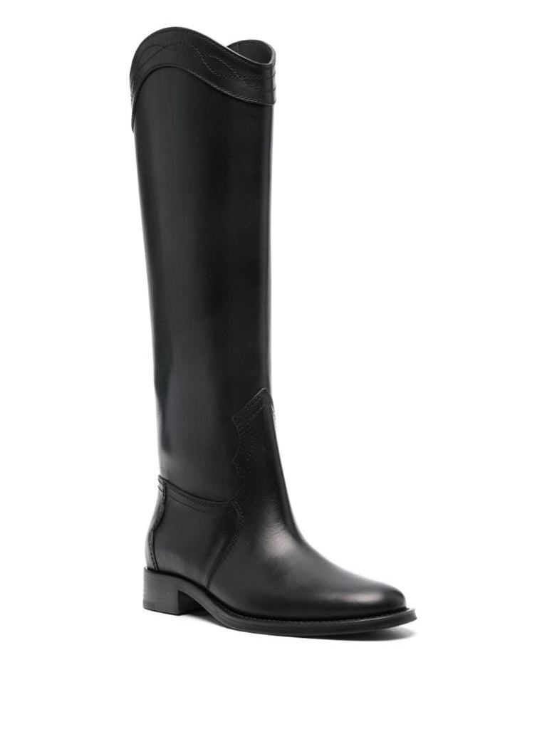 Black Kate 30 Leather Knee-high Boots