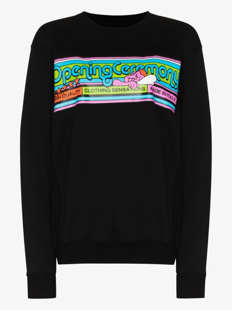 Cartoon Logo Cotton Sweatshirt