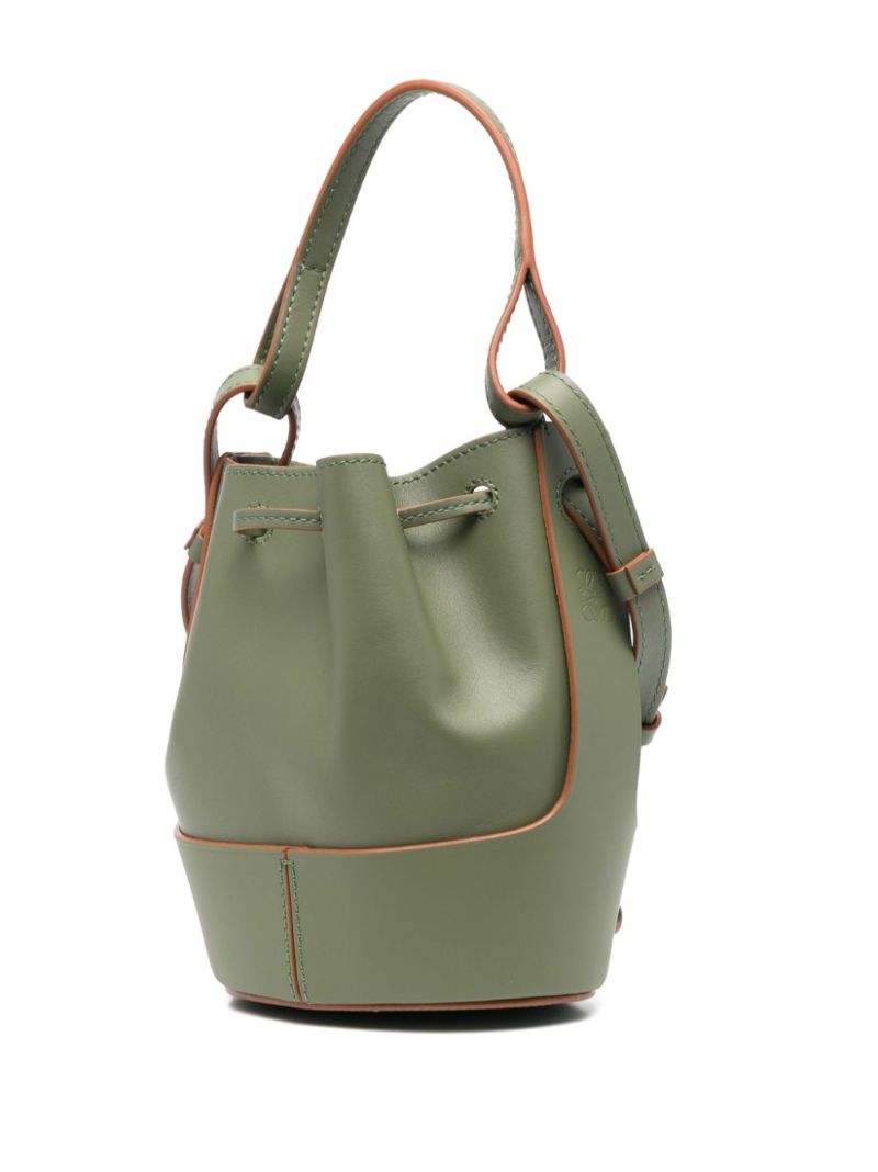 Green Balloon Mini Leather Bucket Bag