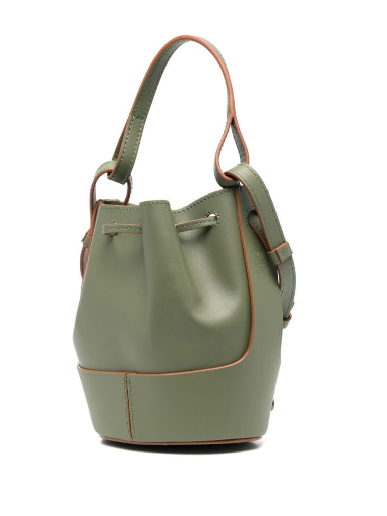 Green Balloon Mini Leather Bucket Bag