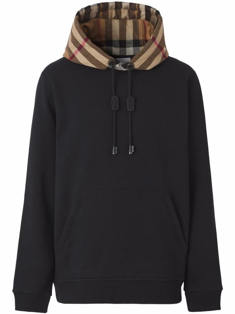 Black Checked Hoodie