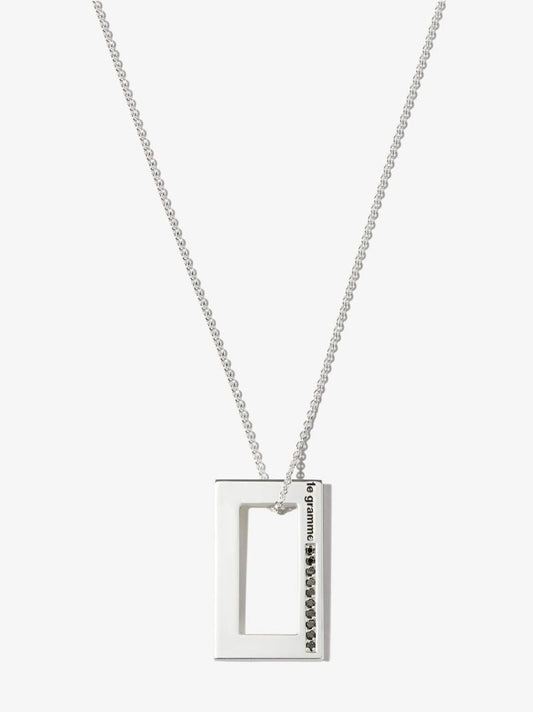Sterling Silver Le 3.4g Polished Diamond Necklace
