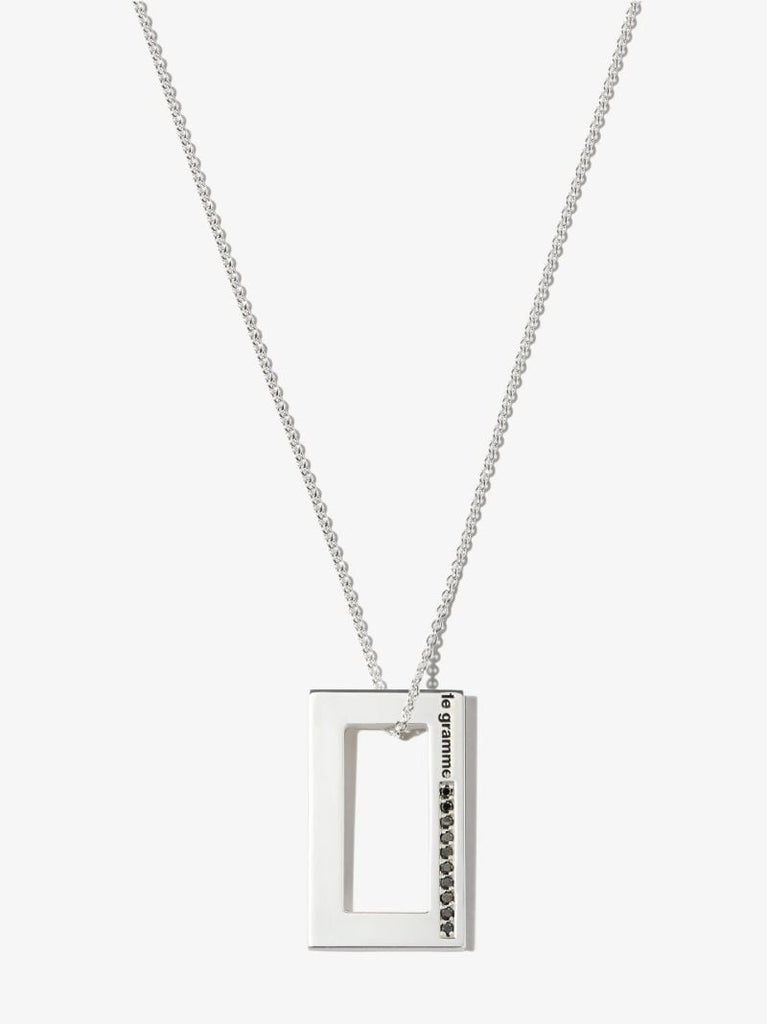 Sterling Silver Le 3.4g Polished Diamond Necklace