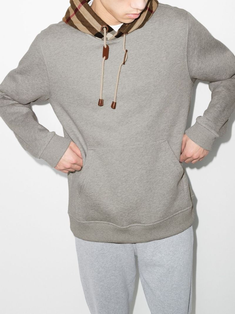 Vintage Check Contrast Panel Hoodie