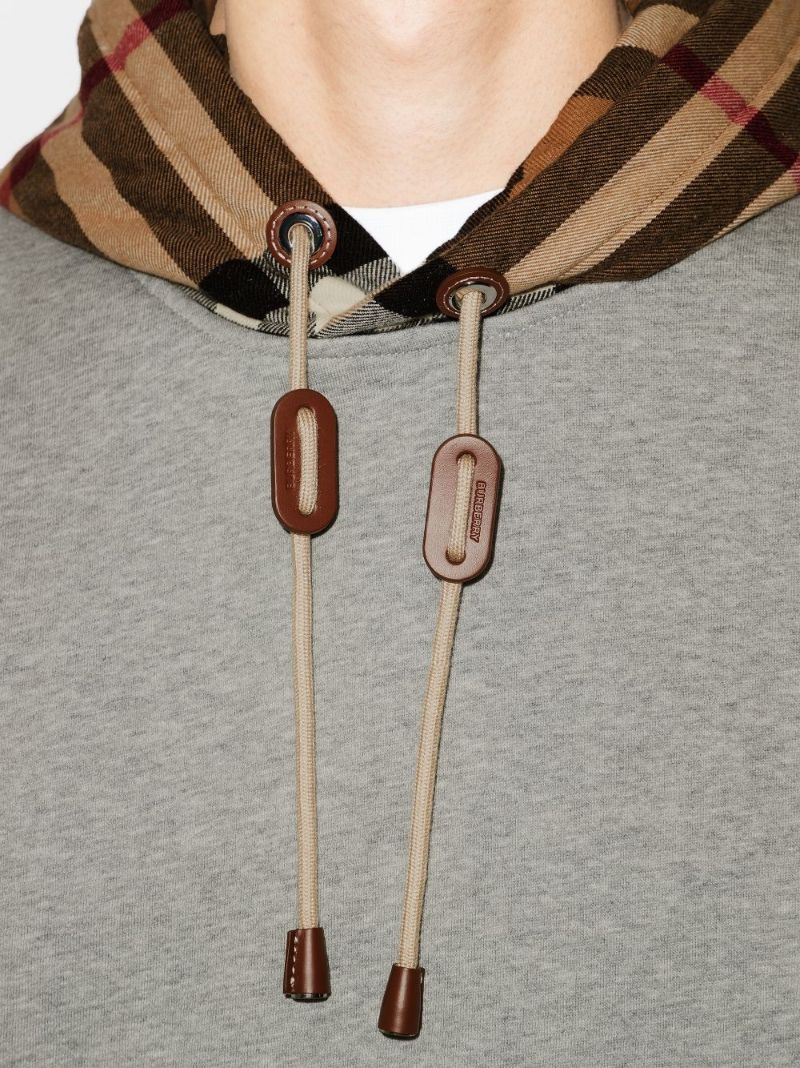 Vintage Check Contrast Panel Hoodie
