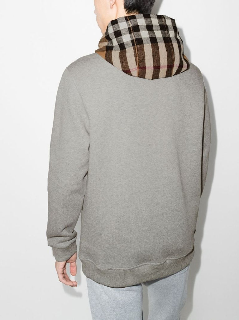 Vintage Check Contrast Panel Hoodie