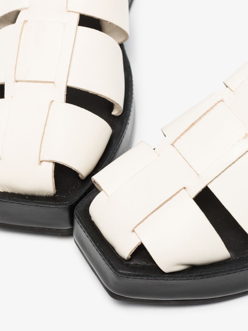 White Axel Leather Sandals