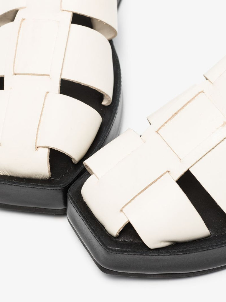 White Axel Leather Sandals