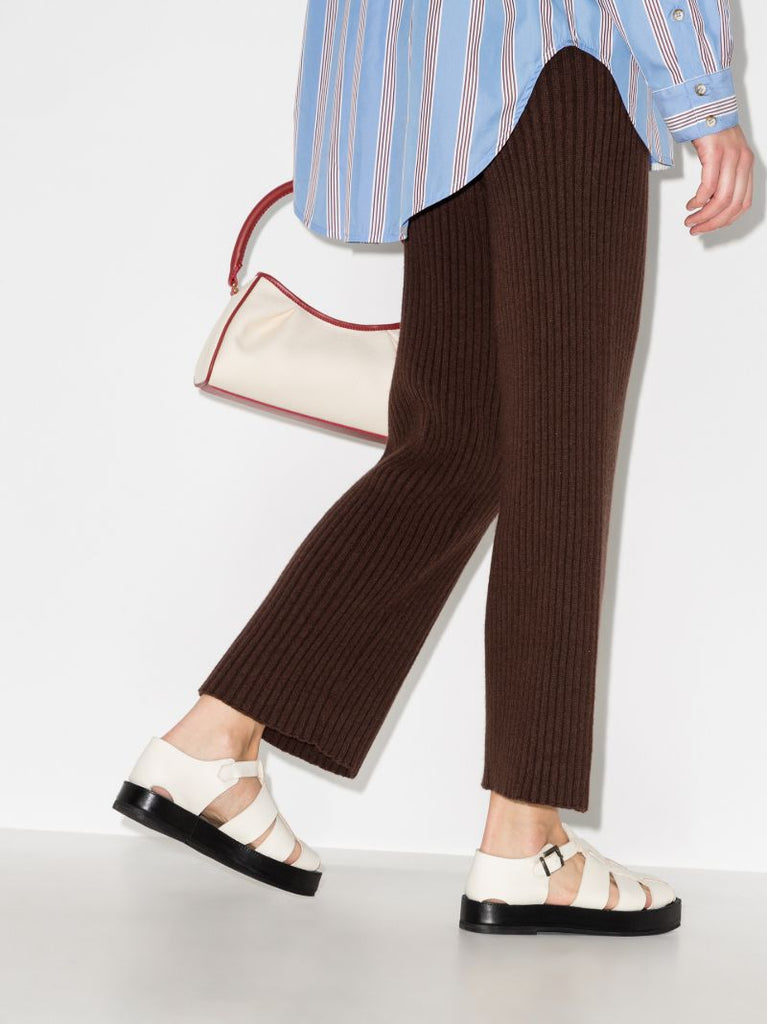 White Axel Leather Sandals