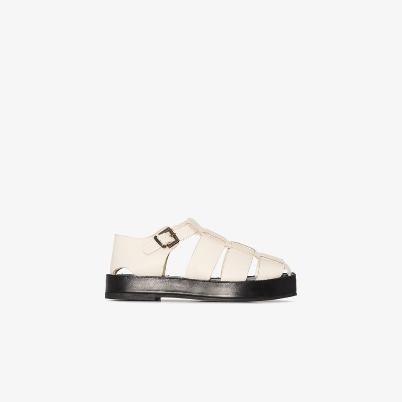 White Axel Leather Sandals