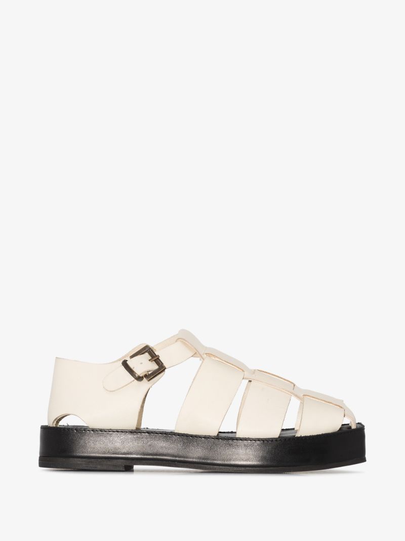 White Axel Leather Sandals