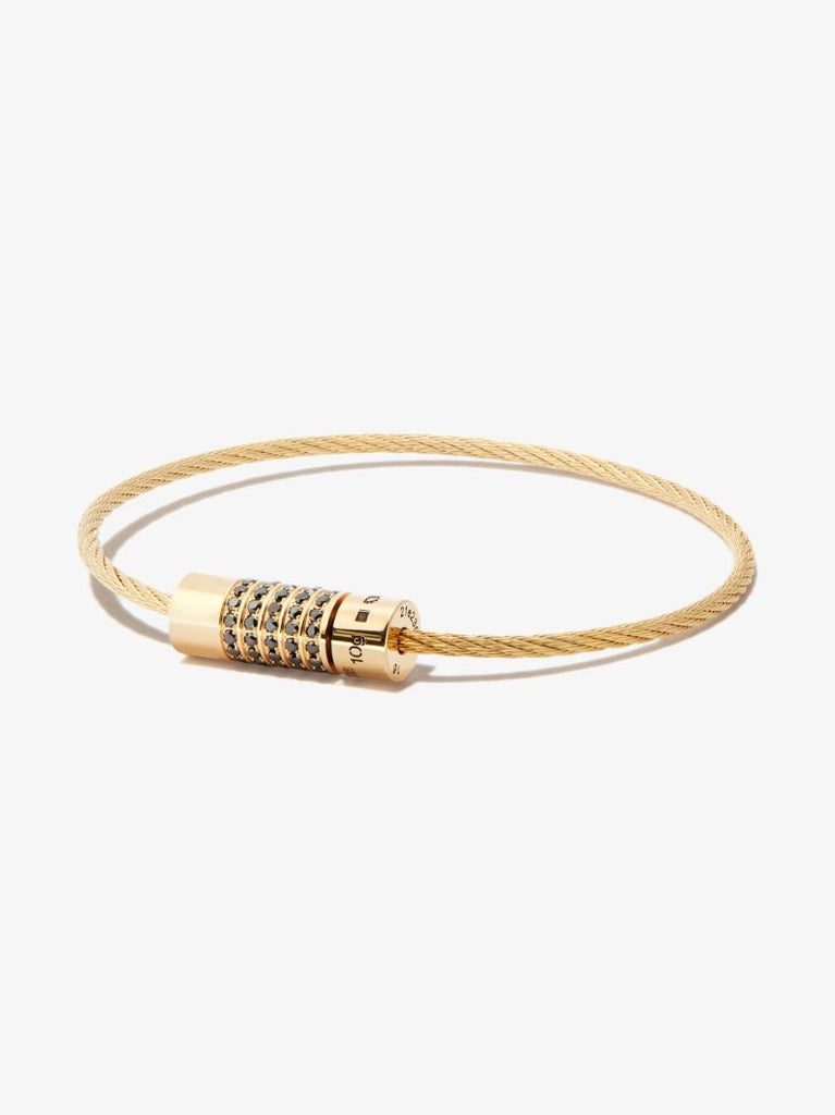 18k Yellow Gold Le 9g Polished Diamond Cable Bracelet