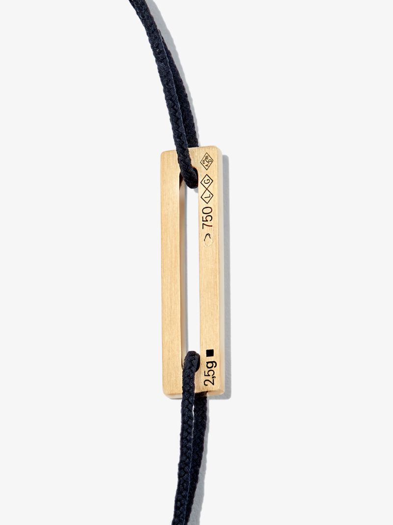 18k Yellow Gold Le 2.5g Diamond Perforated Cord Bracelet