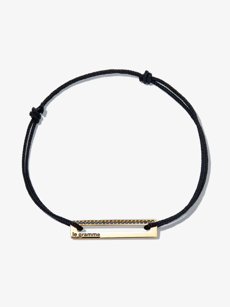 18k Yellow Gold Le 2.5g Diamond Perforated Cord Bracelet