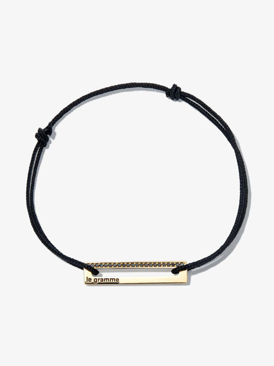 18k Yellow Gold Le 2.5g Diamond Perforated Cord Bracelet