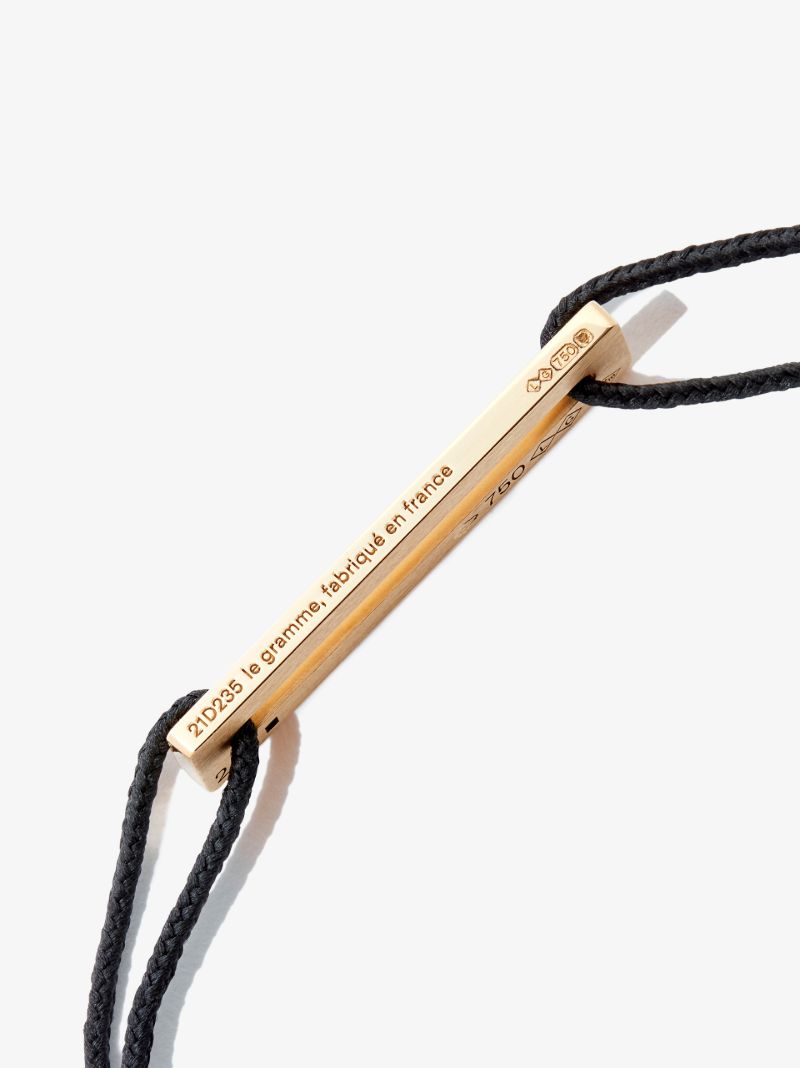 18k Yellow Gold Le 2.5g Diamond Perforated Cord Bracelet