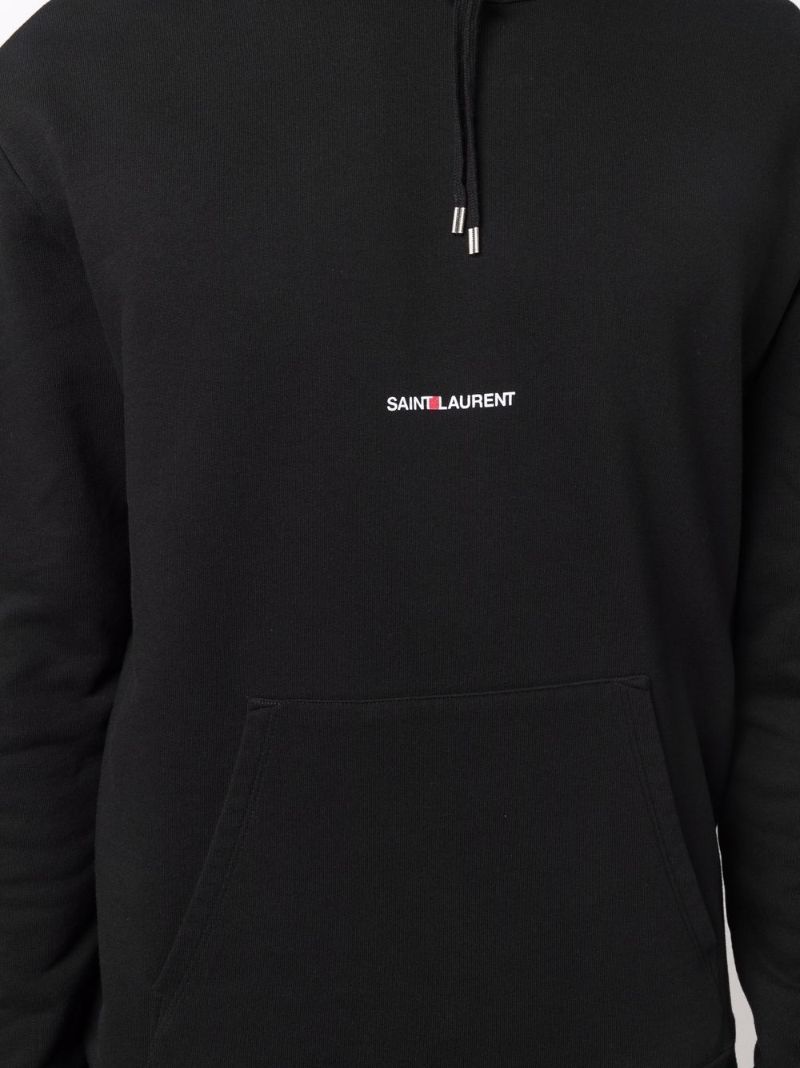 Black Logo Print Cotton Hoodie