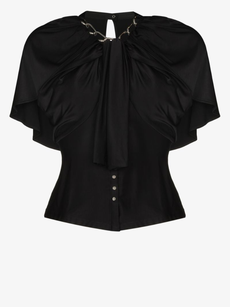 Chain Neckline Draped Top