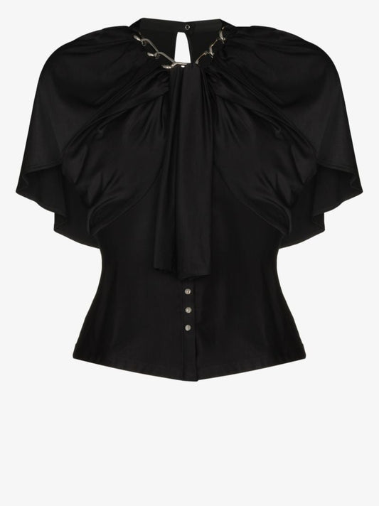 Chain Neckline Draped Top