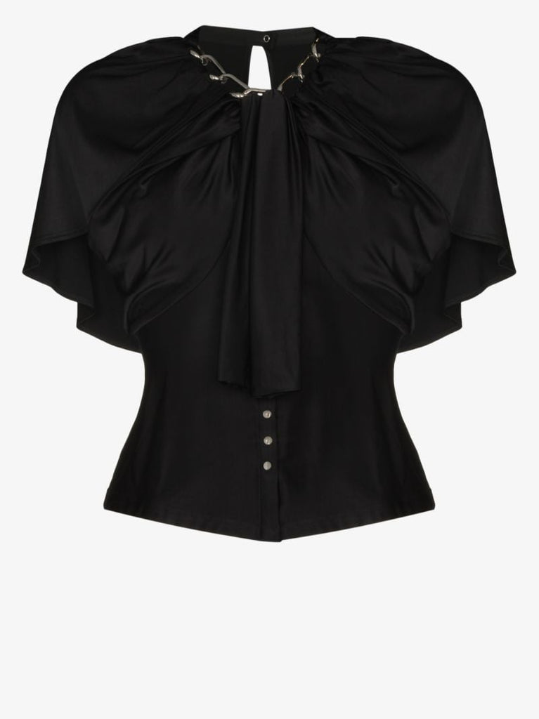 Chain Neckline Draped Top