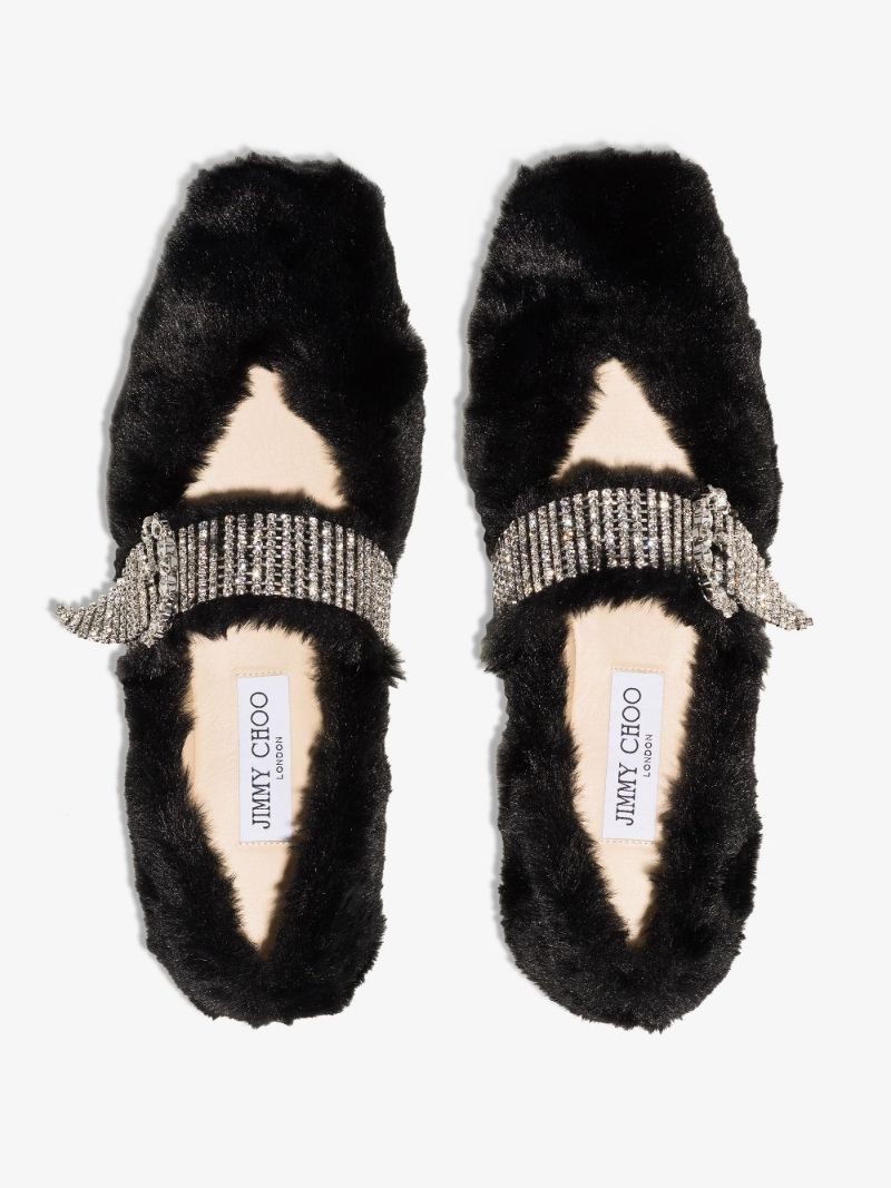 Black Krista Faux Fur Pumps