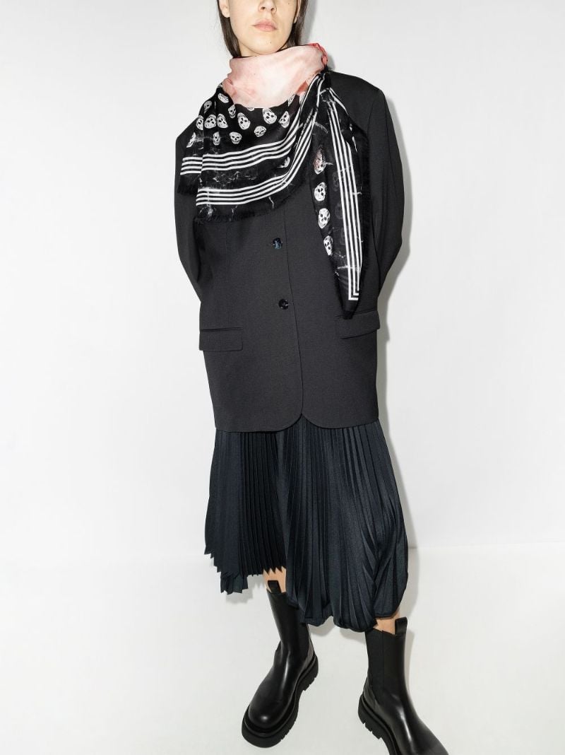 Black Large Poppy Print Scarf
