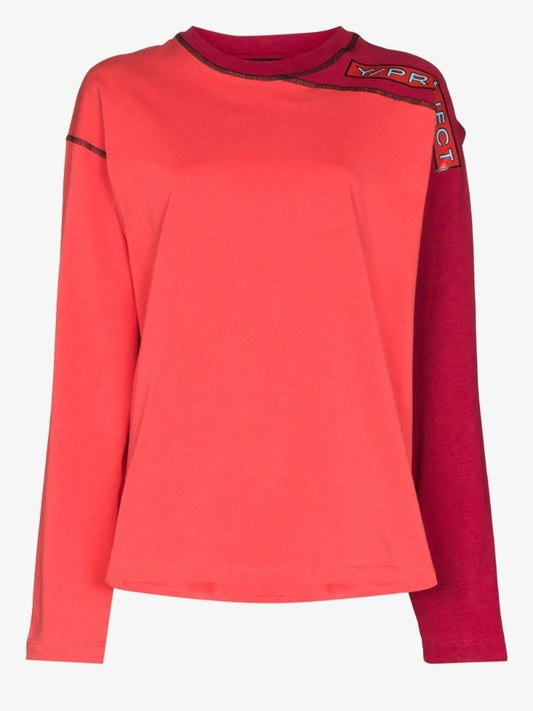 Buttoned Shoulder Panelled T-shirt